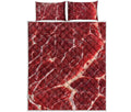 Red Meat Print Quilt Bed Set