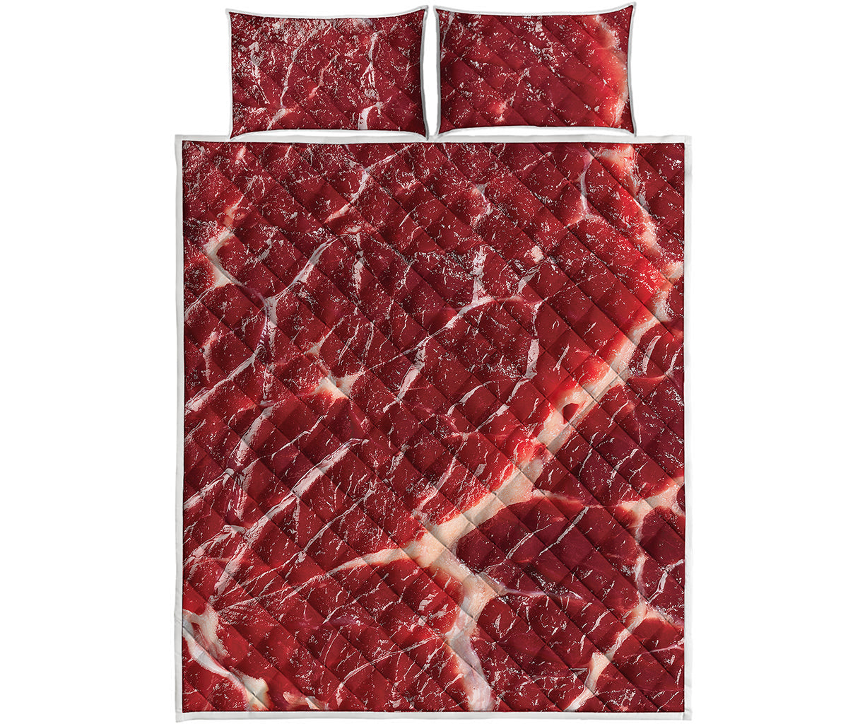 Red Meat Print Quilt Bed Set