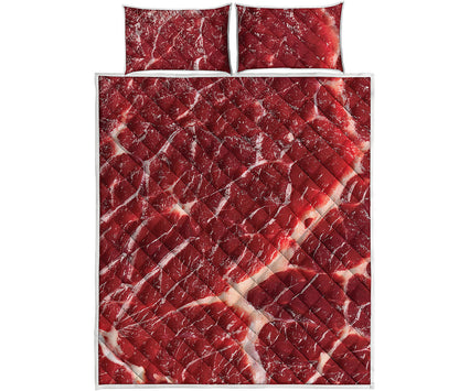 Red Meat Print Quilt Bed Set
