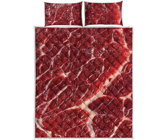 Red Meat Print Quilt Bed Set