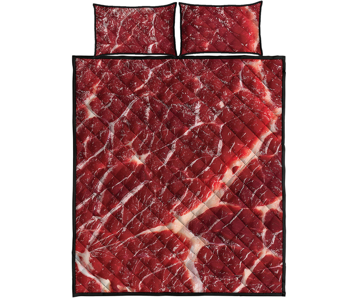 Red Meat Print Quilt Bed Set