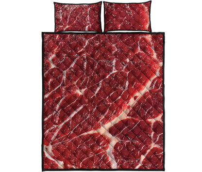 Red Meat Print Quilt Bed Set