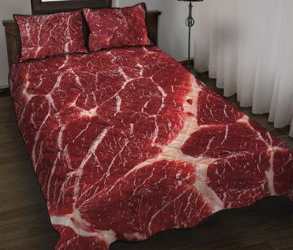Red Meat Print Quilt Bed Set