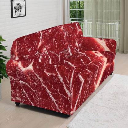 Red Meat Print Sofa Cover