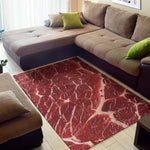 Red Meat Texture Print Area Rug