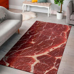 Red Meat Texture Print Area Rug