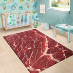 Red Meat Texture Print Area Rug