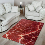 Red Meat Texture Print Area Rug