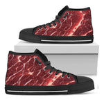 Red Meat Texture Print Black High Top Shoes