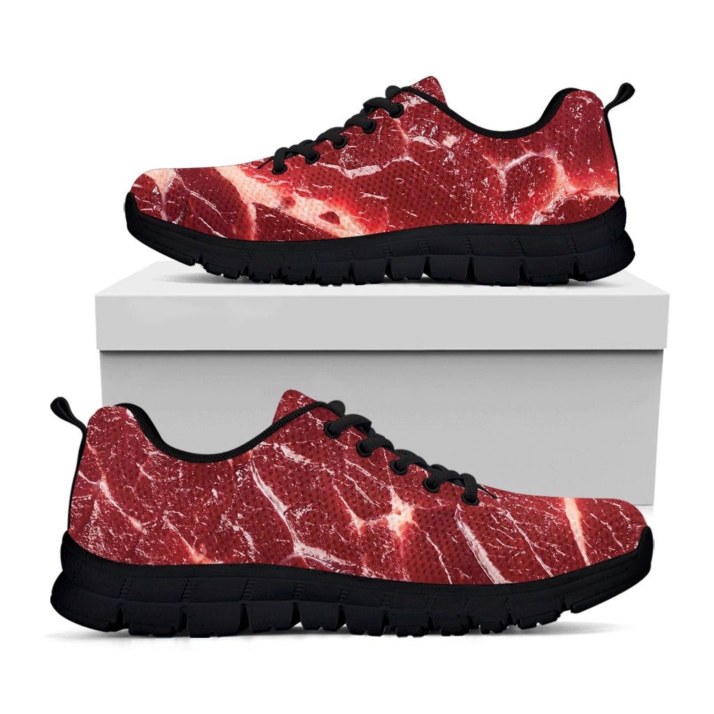 Red Meat Texture Print Black Sneakers