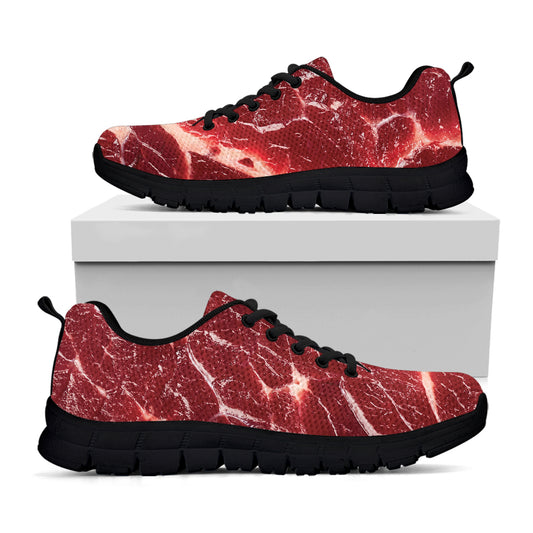 Red Meat Texture Print Black Sneakers
