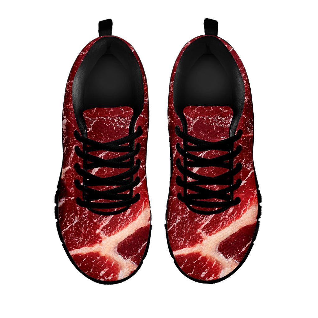 Red Meat Texture Print Black Sneakers