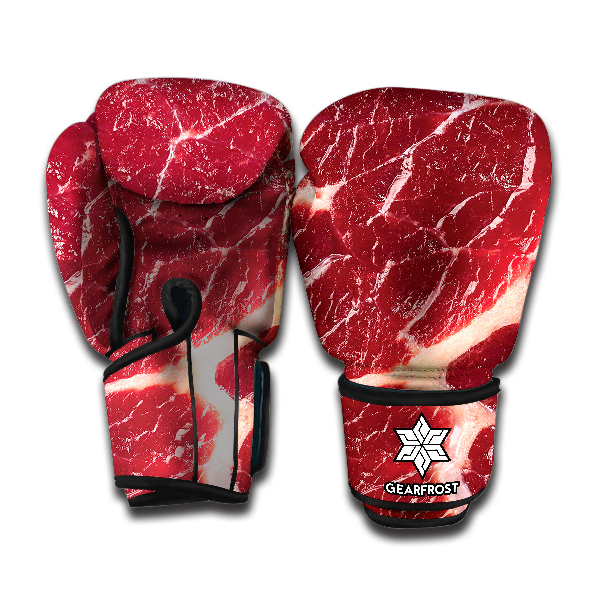 Red Meat Texture Print Boxing Gloves
