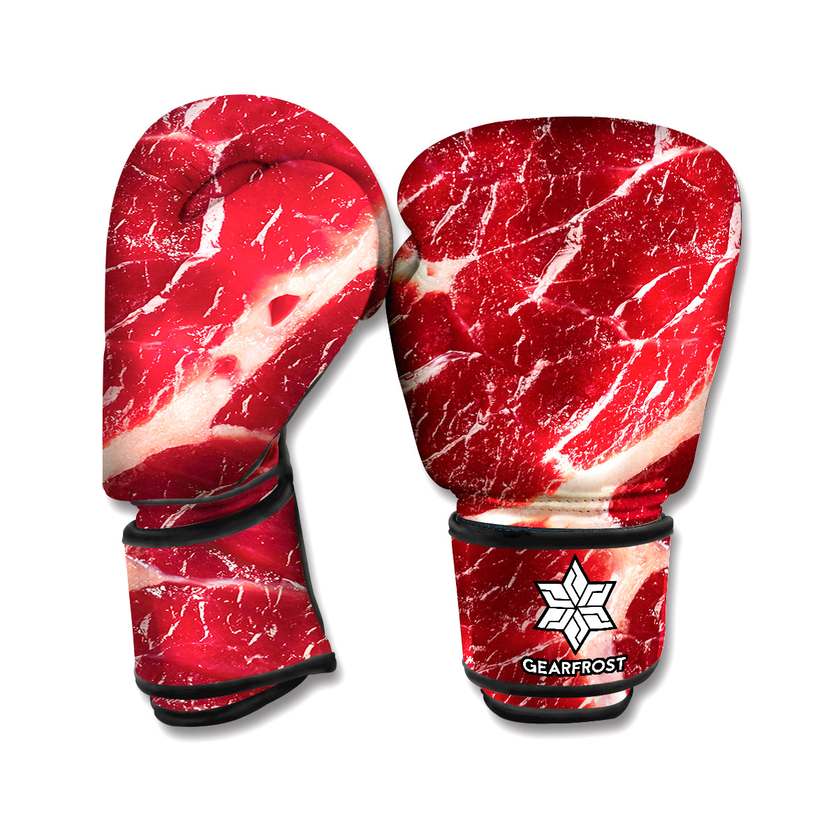 Red Meat Texture Print Boxing Gloves