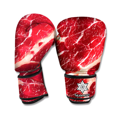 Red Meat Texture Print Boxing Gloves