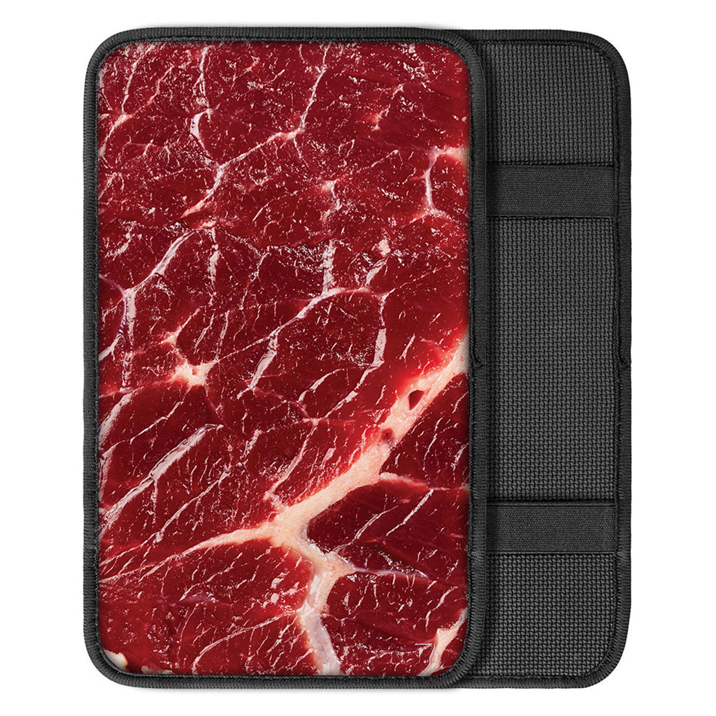 Red Meat Texture Print Car Center Console Cover