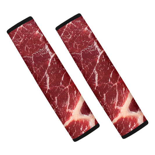 Red Meat Texture Print Car Seat Belt Covers