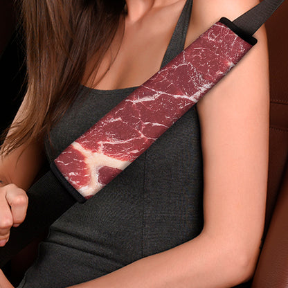Red Meat Texture Print Car Seat Belt Covers