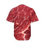 Red Meat Texture Print Men's Baseball Jersey