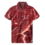Red Meat Texture Print Men's Short Sleeve Shirt