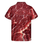 Red Meat Texture Print Men's Short Sleeve Shirt