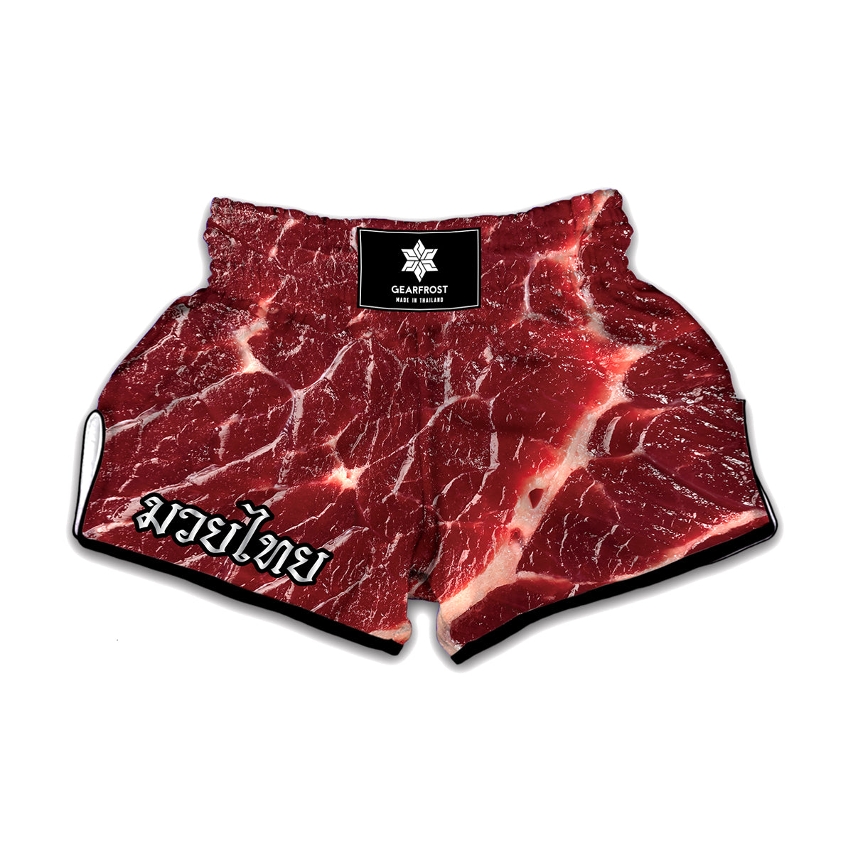 Red Meat Texture Print Muay Thai Boxing Shorts