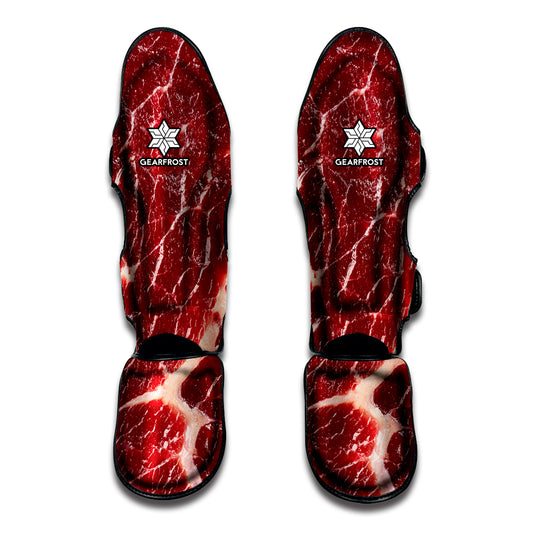 Red Meat Texture Print Muay Thai Shin Guard