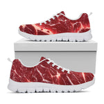 Red Meat Texture Print White Sneakers