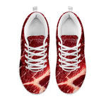 Red Meat Texture Print White Sneakers