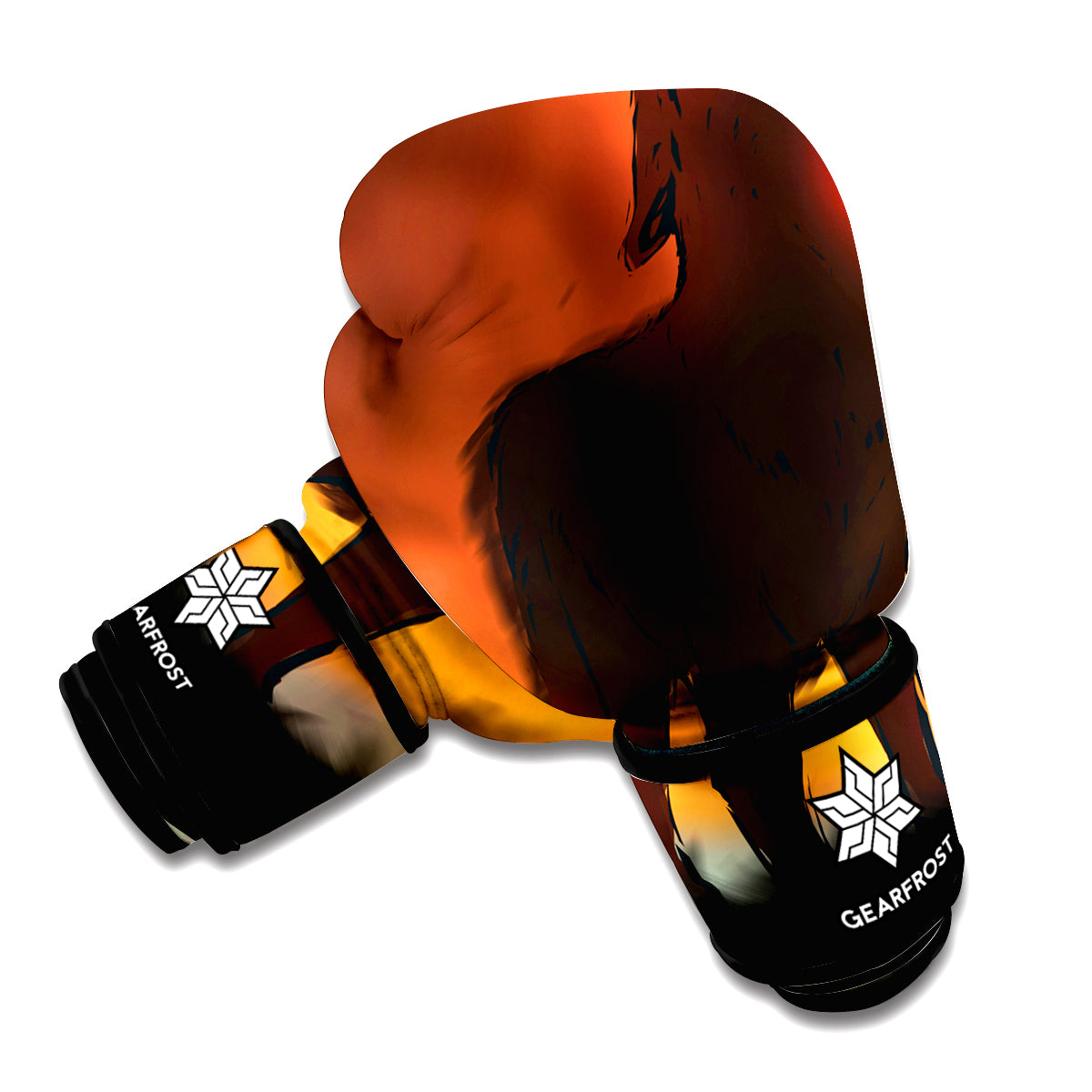 Red Moon Howling Wolf Print Boxing Gloves