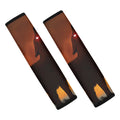 Red Moon Howling Wolf Print Car Seat Belt Covers