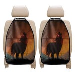 Red Moon Howling Wolf Print Car Seat Organizers