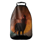 Red Moon Howling Wolf Print Car Seat Organizers