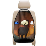 Red Moon Howling Wolf Print Car Seat Organizers