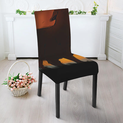 Red Moon Howling Wolf Print Dining Chair Slipcover