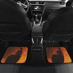 Red Moon Howling Wolf Print Front and Back Car Floor Mats
