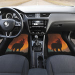 Red Moon Howling Wolf Print Front Car Floor Mats