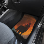 Red Moon Howling Wolf Print Front Car Floor Mats