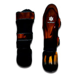 Red Moon Howling Wolf Print Muay Thai Shin Guard
