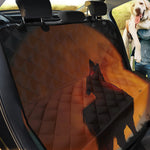 Red Moon Howling Wolf Print Pet Car Back Seat Cover