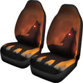 Red Moon Howling Wolf Print Universal Fit Car Seat Covers