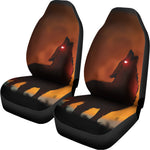 Red Moon Howling Wolf Print Universal Fit Car Seat Covers