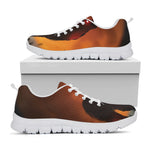 Red Moon Howling Wolf Print White Sneakers