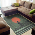 Red Moon Samurai Print Floor Mat