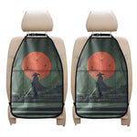 Red Moon Samurai Print Car Seat Organizers