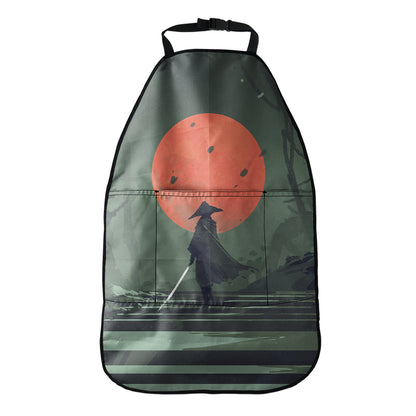 Red Moon Samurai Print Car Seat Organizers