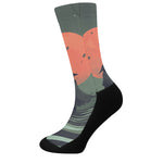 Red Moon Samurai Print Crew Socks