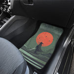 Red Moon Samurai Print Front and Back Car Floor Mats