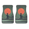 Red Moon Samurai Print Front Car Floor Mats