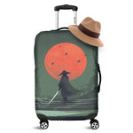Red Moon Samurai Print Luggage Cover